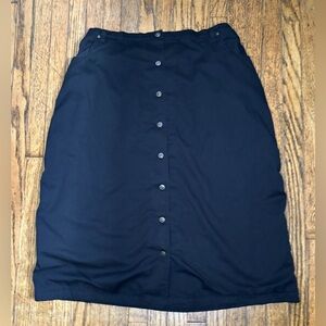 Vintage Black Button Down Flannel Lined Skirt 20W Prairie Modest Chore Farm Core